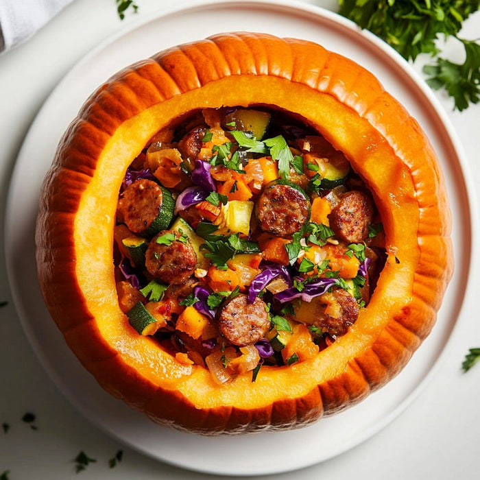 easyChef Pro Hearty Sausage and Vegetable Stuffed Cinderella Pumpkin