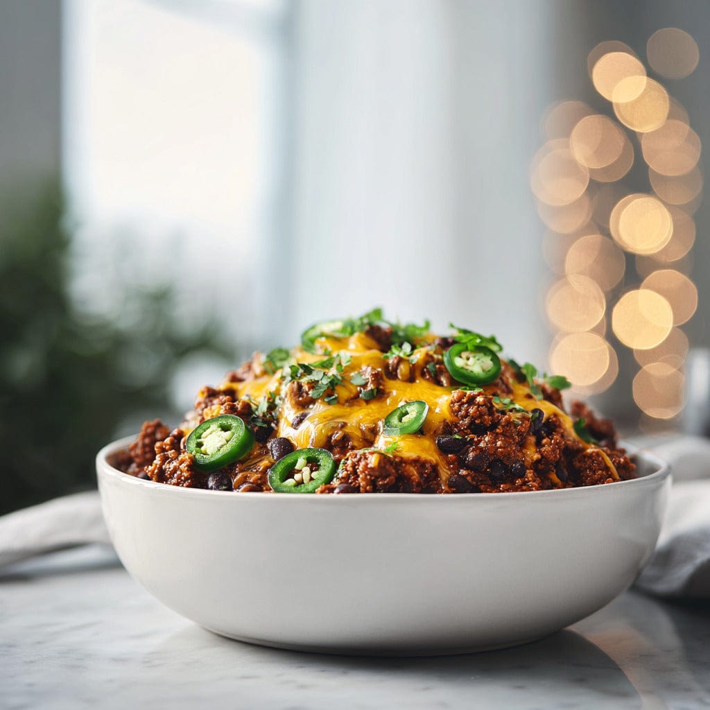 easyChef Pro Hearty Southwestern Black Bean and Beef Stew with Cheddar