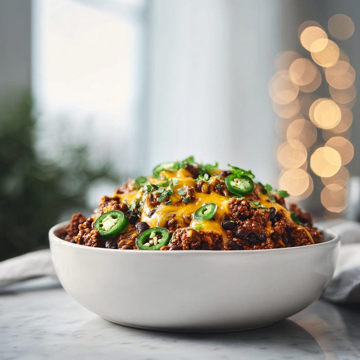 easyChef Pro Hearty Southwestern Black Bean and Beef Stew with Cheddar