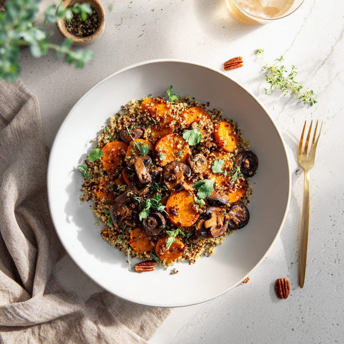 easyChef Pro Hearty Spiced Sweet Potato and Mushroom Quinoa Bowl