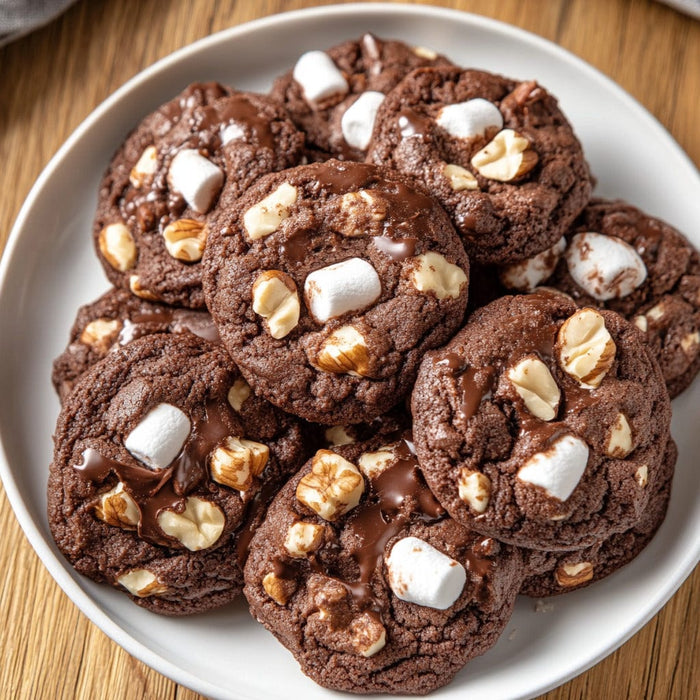 easyChef Pro Heavenly Double Chocolate Rocky Road Cookies with Toasted Walnuts