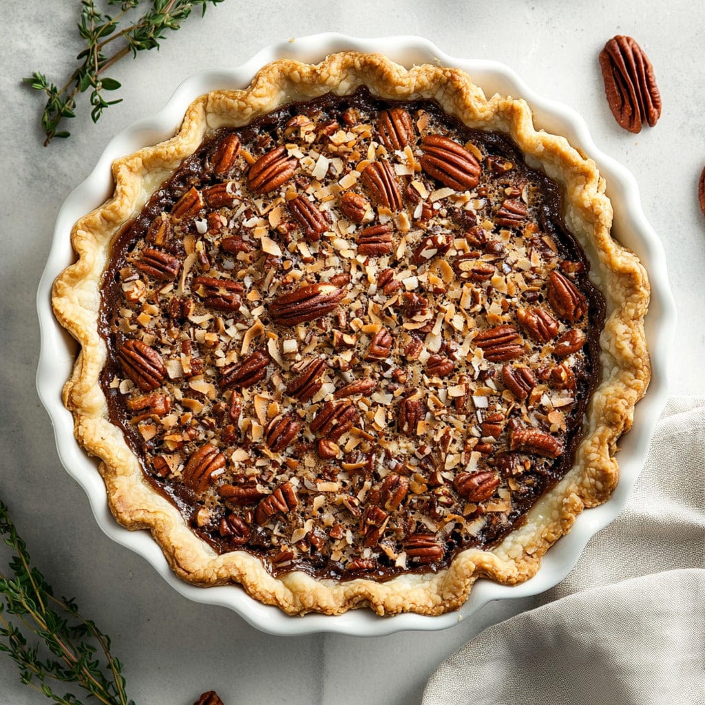 easyChef Pro Heavenly German Chocolate Pecan Pie with Toasted Coconut