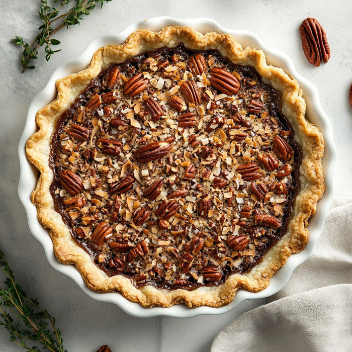 easyChef Pro Heavenly German Chocolate Pecan Pie with Toasted Coconut