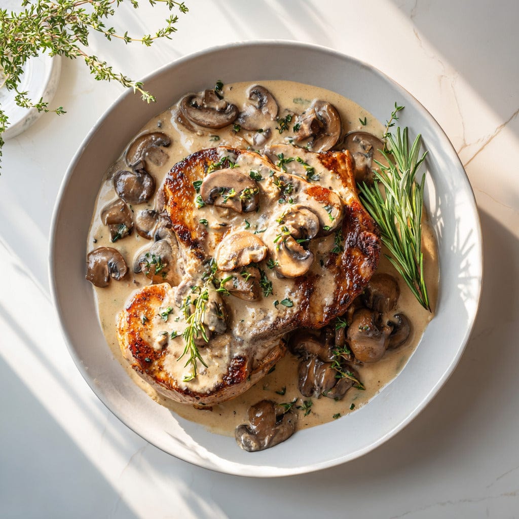 easyChef Pro Herb-Crusted Pork Chop Casserole with Mushroom Sauce