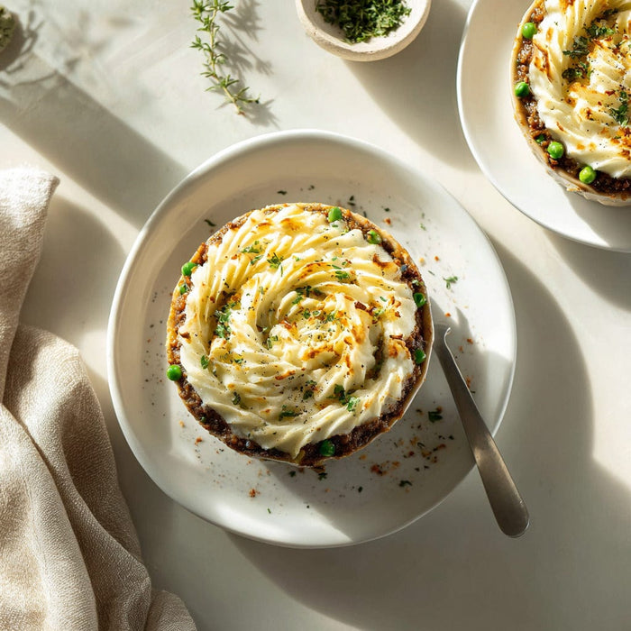 easyChef Pro Herb-Infused Beef Cottage Pie with Garlic Mashed Potatoes