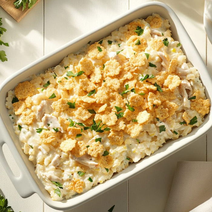 easyChef Pro Herb-Infused Chicken and Rice Casserole with Buttery Cracker Topping