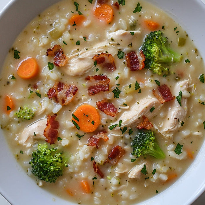 easyChef Pro Herb-Infused Chicken and Rice Soup with Velvety Broth