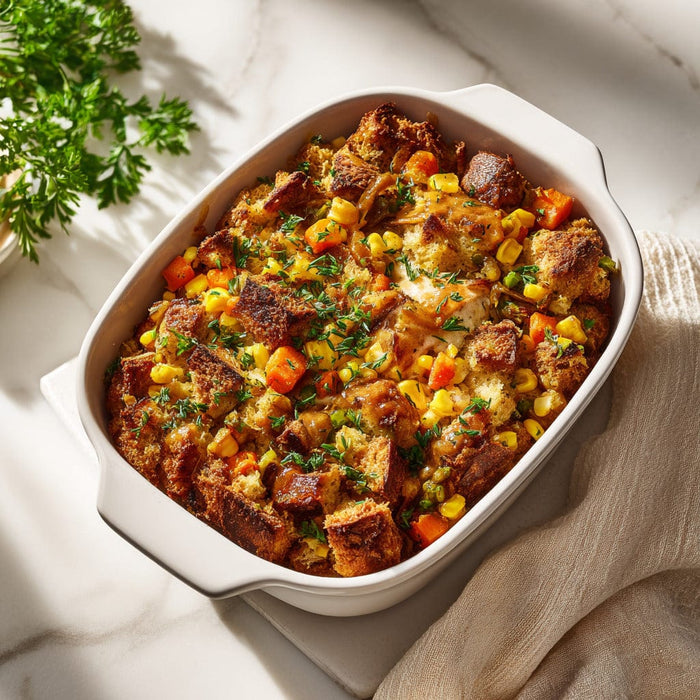 easyChef Pro Herb-Infused Chicken & Stuffing Bake with Rich Gravy