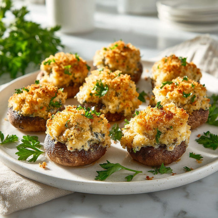 easyChef Pro Herb-Infused Crab-Stuffed Mushrooms with Crispy Topping