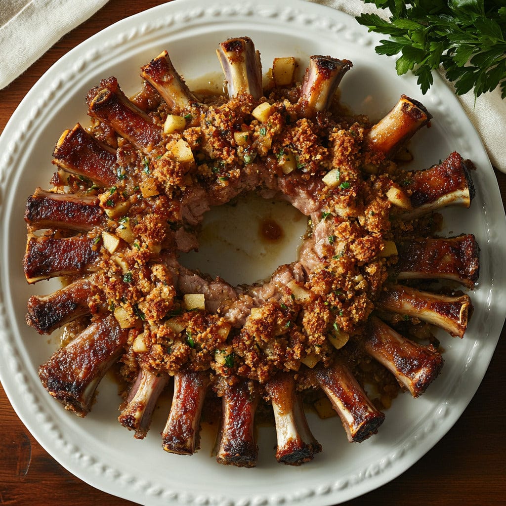 easyChef Pro Herb-Infused Crown Roast of Pork with Apple and Sage Stuffing