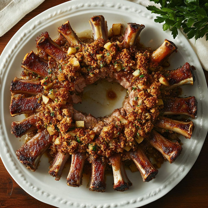 easyChef Pro Herb-Infused Crown Roast of Pork with Apple and Sage Stuffing