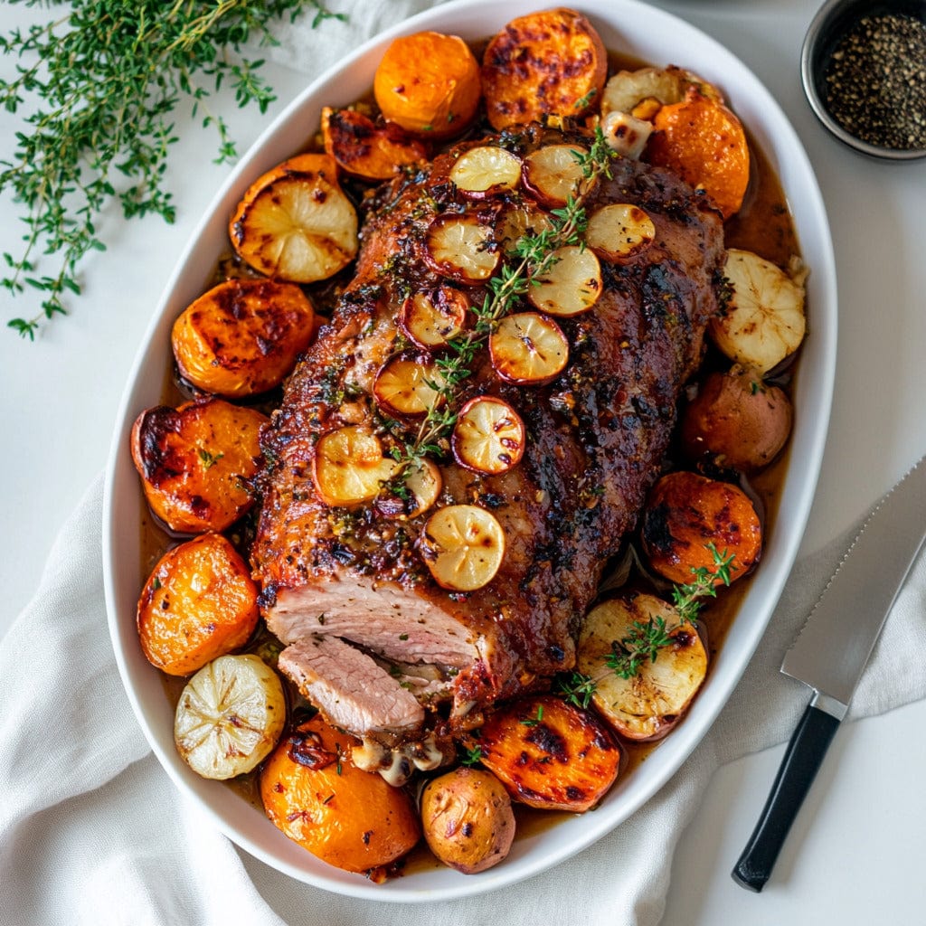 easyChef Pro Herb-Infused Garlic Pork Roast with Cider Glaze