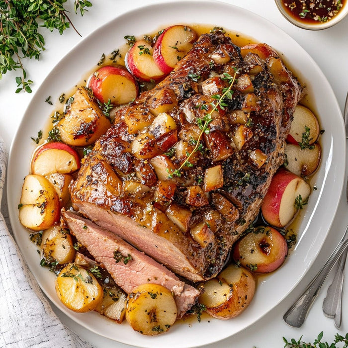 easyChef Pro Herb-Infused Maple Pork Roast with Caramelized Apples