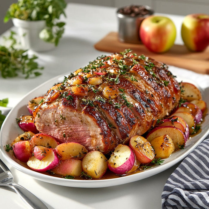 easyChef Pro Herb-Infused Maple Pork Roast with Sweet Apple Medley