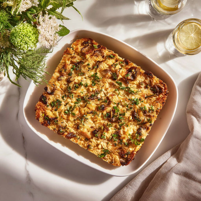 easyChef Pro Herb-Infused Mushroom Matzo Kugel