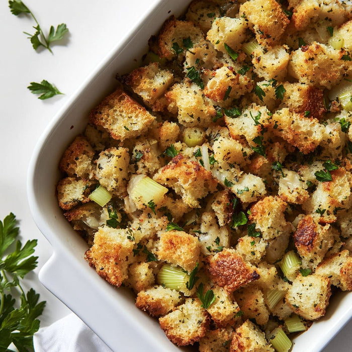 easyChef Pro Herb-Infused Oyster Stuffing with Celery and Onion