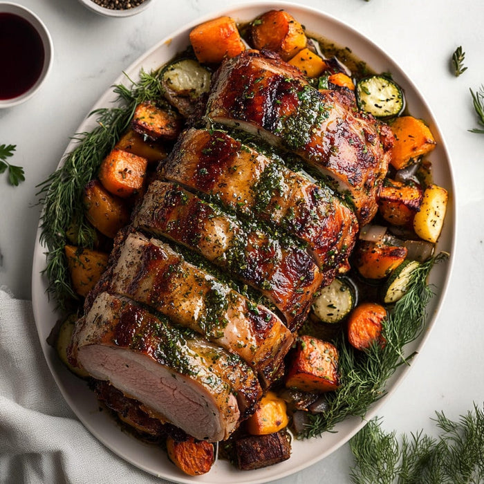 easyChef Pro Herb-Infused Porchetta Roast with Crispy Crackling