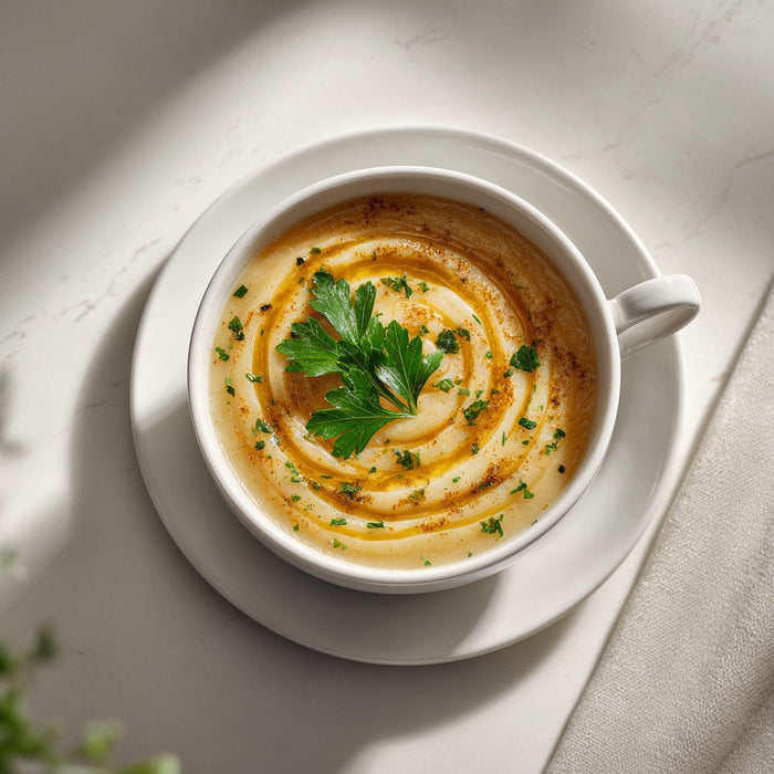 easyChef Pro Herb-Infused Potato and Onion Soup with Velvety Roux