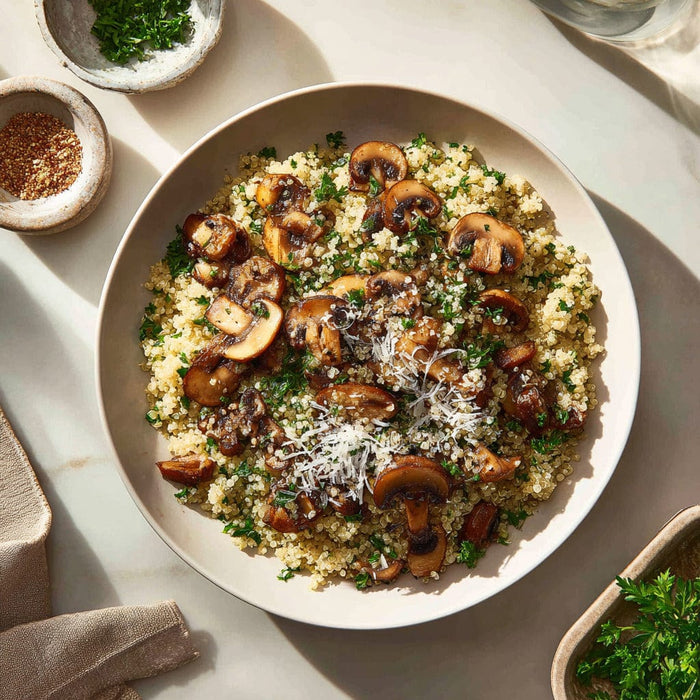 easyChef Pro Herb-Infused Quinoa with Sautéed Mushrooms and Parmesan