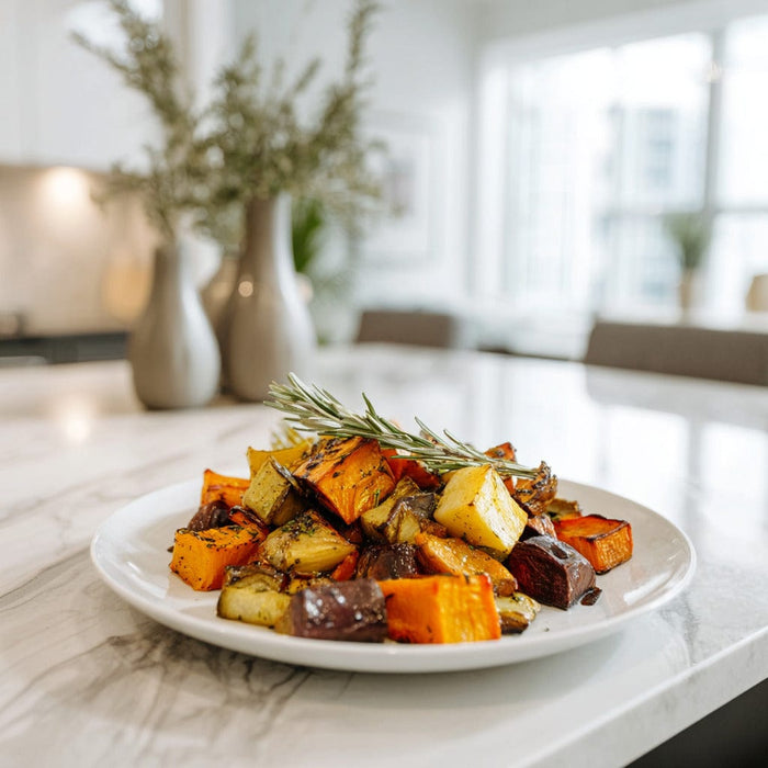easyChef Pro Herb-Infused Roasted Root Vegetable Medley with Balsamic Drizzle