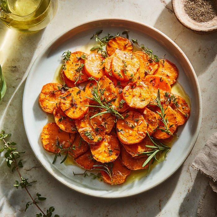 easyChef Pro Herb-Infused Roasted Yams with Olive Oil Drizzle