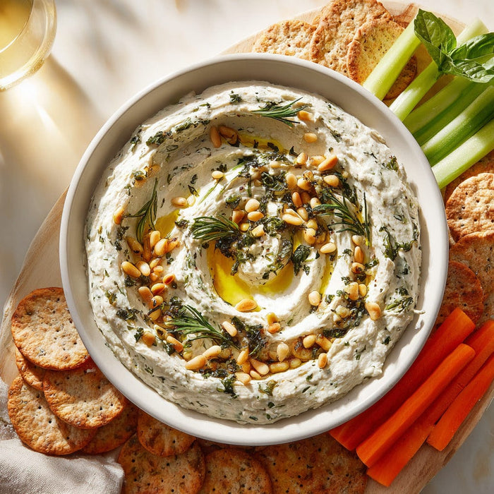 easyChef Pro Herb-Infused White Bean Dip with Toasted Pine Nuts