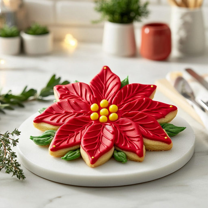easyChef Pro Holiday Red Velvet Poinsettia Cookies