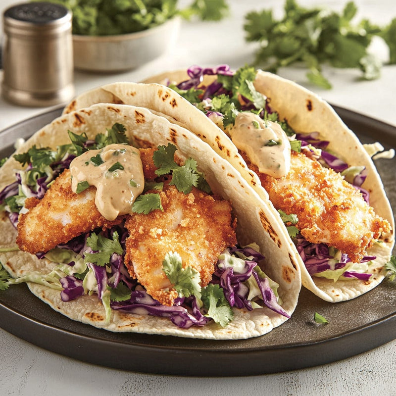 easyChef Pro Honey-Cumin Tilapia Tacos with Chipotle Mayo and Cilantro Slaw