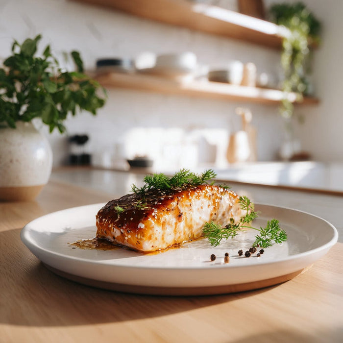 easyChef Pro Honey Mustard Glazed Broiled Salmon