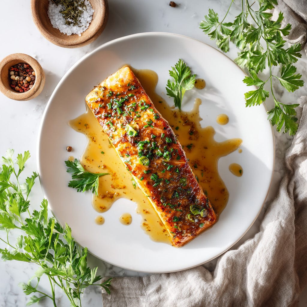 easyChef Pro Honey Mustard Glazed Broiled Salmon