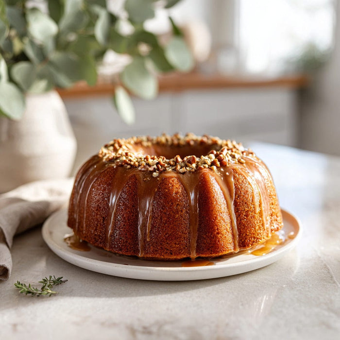 easyChef Pro Irresistible Irish Cream Pecan Bundt Cake with Buttery Glaze