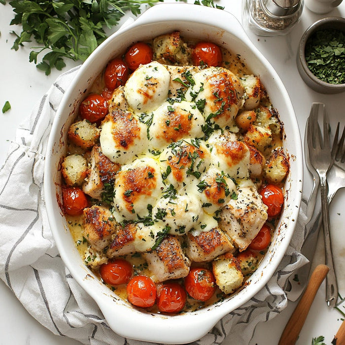 easyChef Pro Italian Herb Chicken Bake with Mozzarella and Stuffing