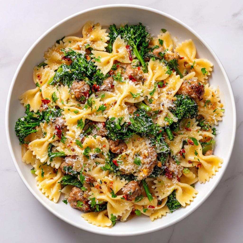 easyChef Pro Italian Sausage Farfalle with Parmesan and Broccoli Rabe