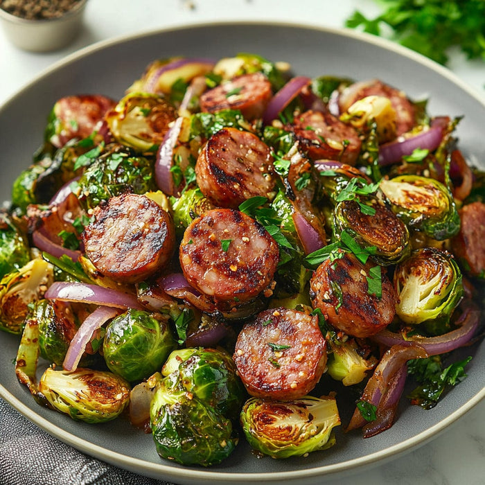 easyChef Pro Kielbasa & Brussels Sprouts Skillet