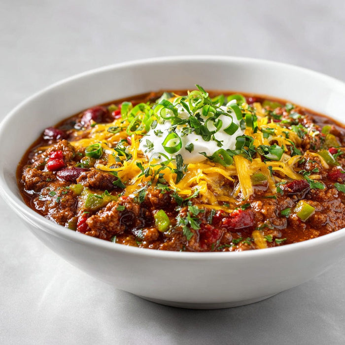 easyChef Pro Lager-Infused Spicy Cornmeal Chili with Beef and Pork