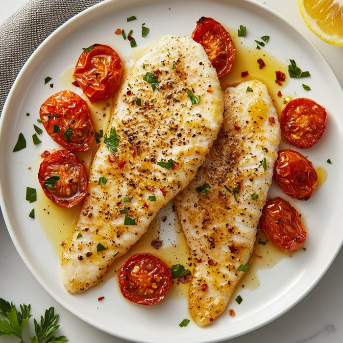 easyChef Pro Lemon-Coriander Tilapia with Roasted Tomatoes