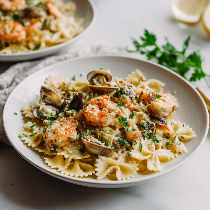 easyChef Pro Lemon Garlic Seafood Pasta with Fresh Herbs