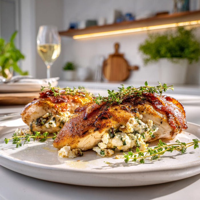 easyChef Pro Lemon Herb Chicken Breasts with Feta and Bacon Stuffing