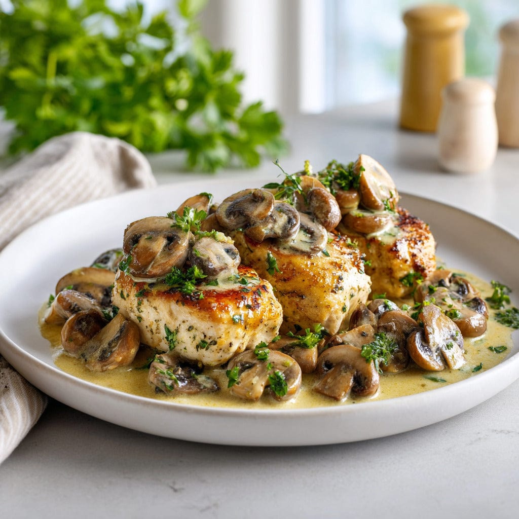 easyChef Pro Lemon Herb Chicken with Mushroom Sauce
