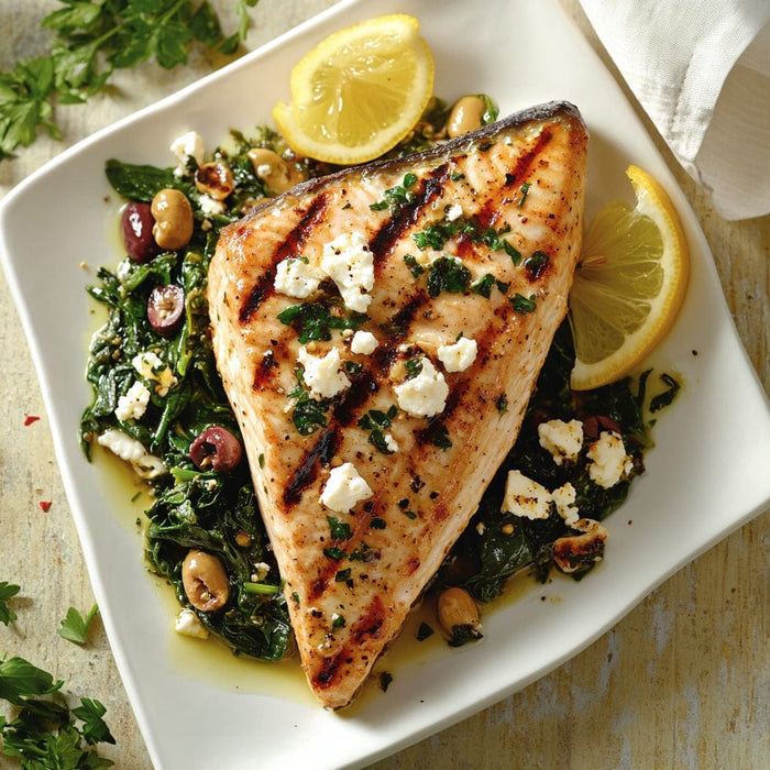 easyChef Pro Lemon-Infused Swordfish with Spinach and Feta Stuffing