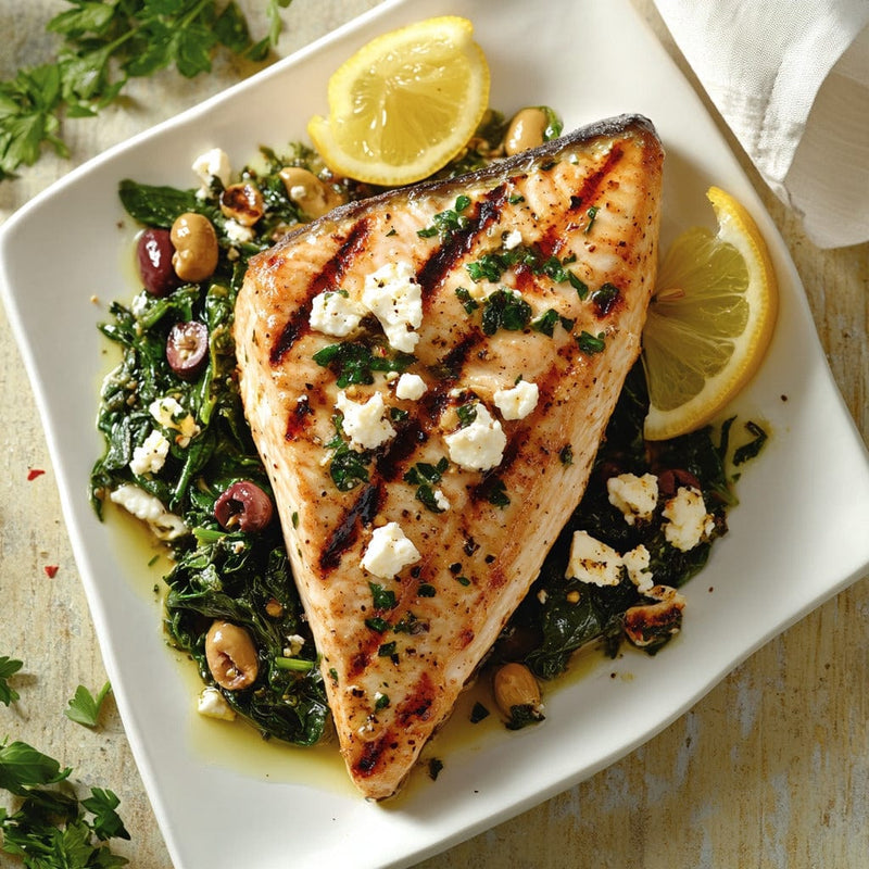 easyChef Pro Lemon-Infused Swordfish with Spinach and Feta Stuffing