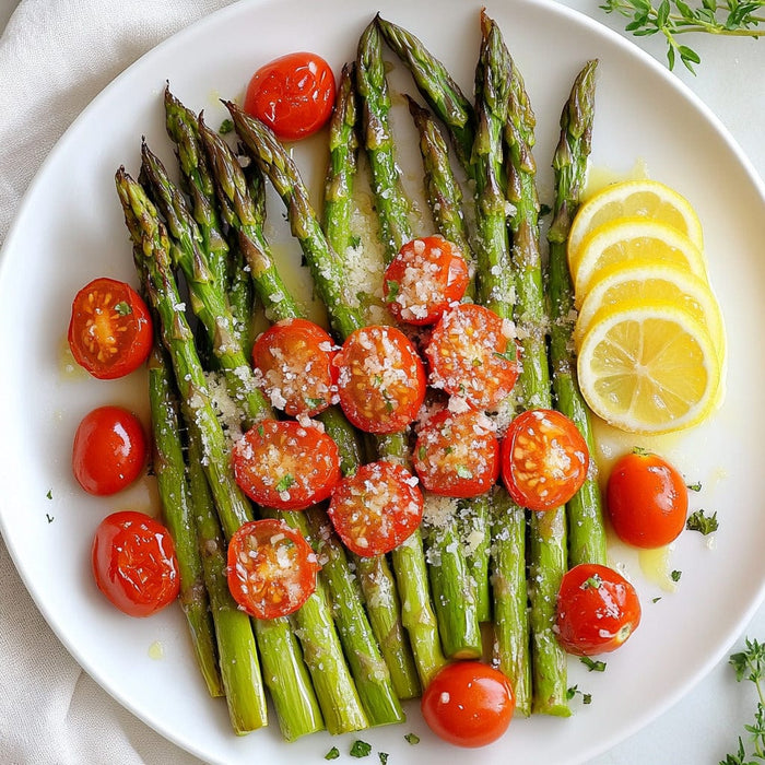 easyChef Pro Lemon Parmesan Asparagus with Cherry Tomatoes