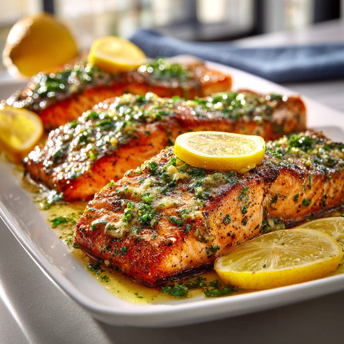 easyChef Pro Lemon Pepper Blackened Salmon with Herb Butter