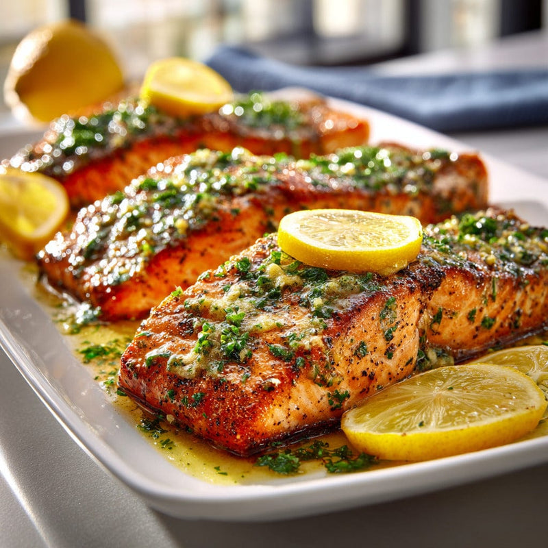 easyChef Pro Lemon Pepper Blackened Salmon with Herb Butter