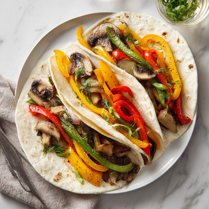 easyChef Pro Lemon-Pepper Veggie Fajitas with Sautéed Mushrooms