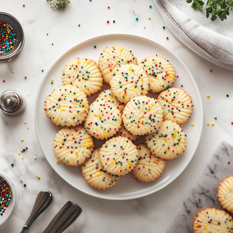 easyChef Pro Lemon Zest Swiss Butter Cookies with Sprinkles