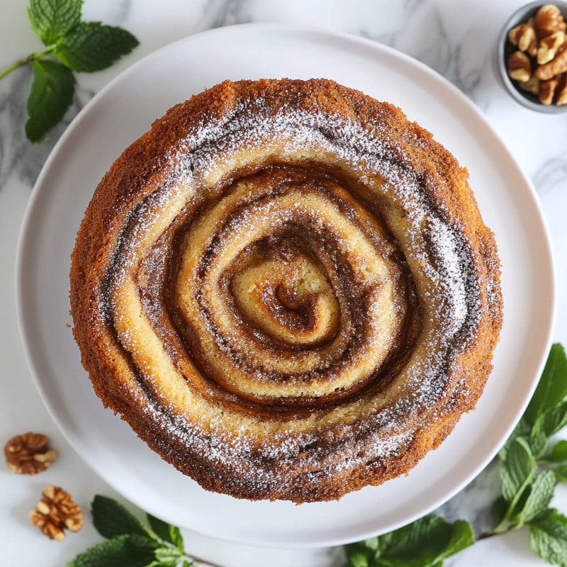 easyChef Pro Luscious Cinnamon Walnut Swirl Coffee Cake