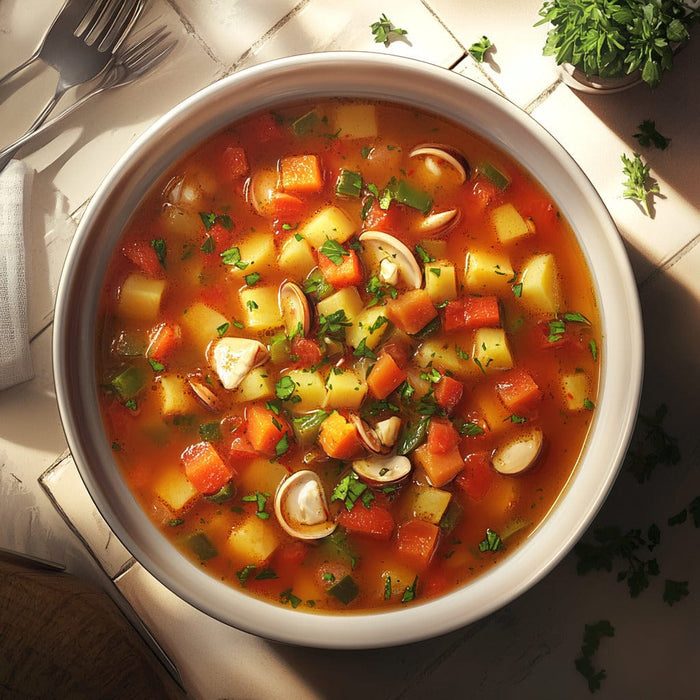 easyChef Pro Manhattan Clam Chowder with Italian-Style Tomatoes