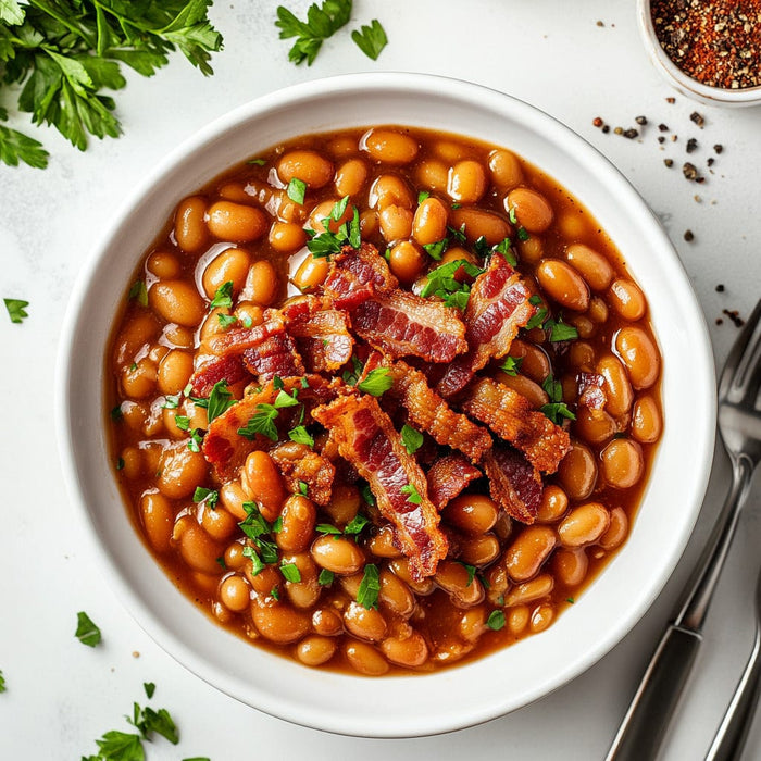 easyChef Pro Maple-Glazed Baked Beans with Crispy Bacon