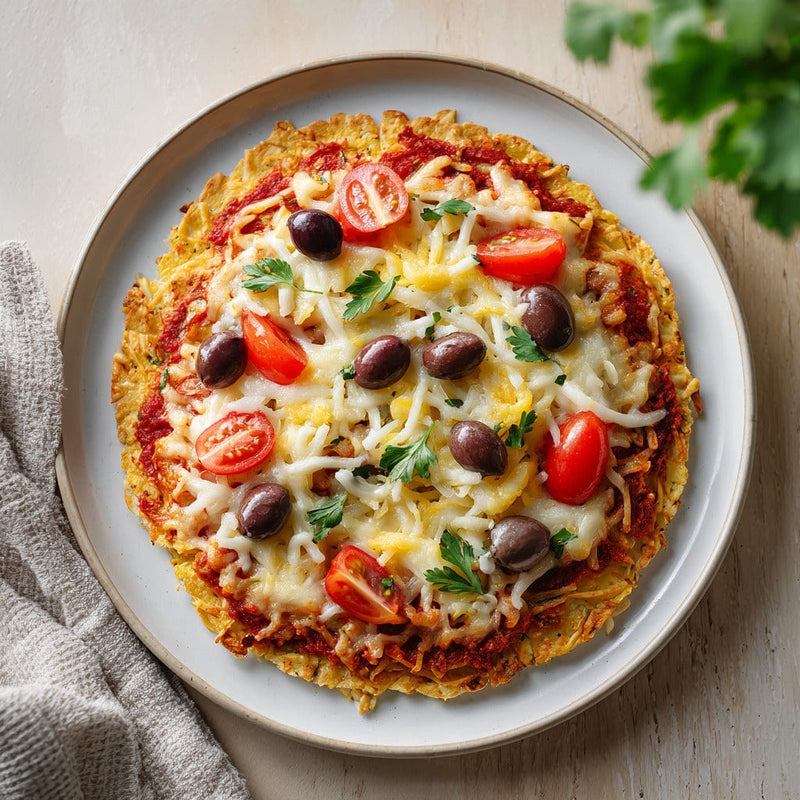 easyChef Pro Matzo Pizza with Tomato and Olive Medley